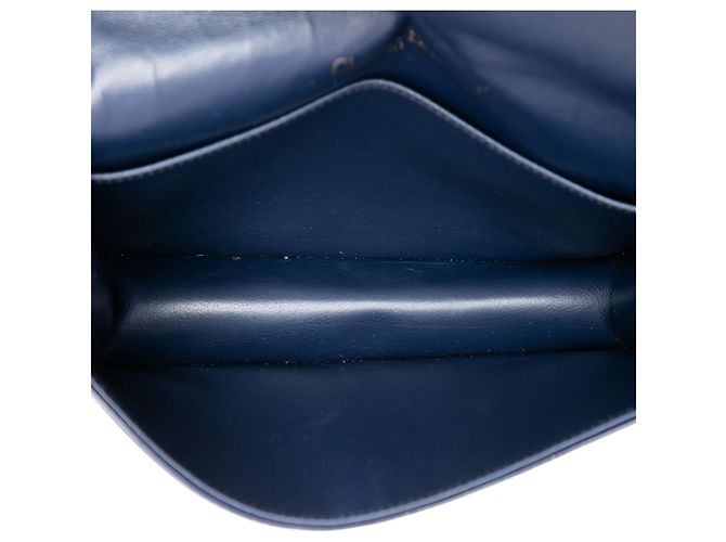 Pochette Lady Dior em verniz azul cannage com corrente Azul escuro - vista 4