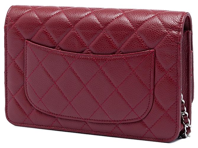 Chanel Red CC gestepptes Caviar Wallet on Chain Rot Bordeaux - Ansicht 2