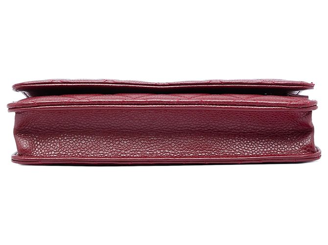 Chanel Red CC gestepptes Caviar Wallet on Chain Rot Bordeaux - Ansicht 3