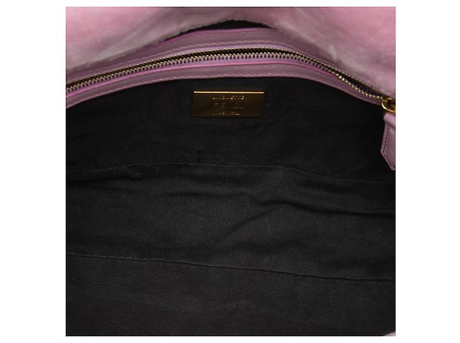 Fendi Baguette Tasche Rosa aus Samt mit Zucca-Prägung Pink - Ansicht 4