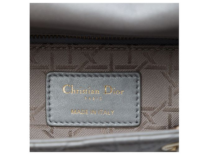 Lady Dior Mini aus Lammleder Cannage Grau Dior Braun - Ansicht 5