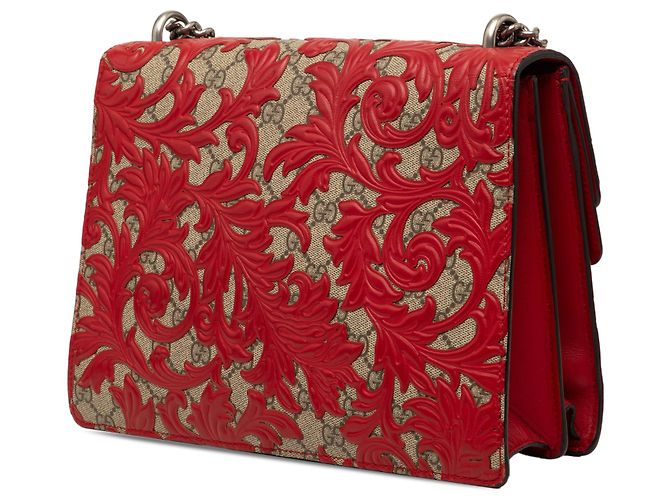 Borsa a tracolla Gucci Red Medium GG Supreme Arabesque Dionysus Rosso - vista 2