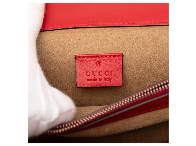 Borsa a tracolla Gucci Red Medium GG Supreme Arabesque Dionysus Rosso - vista 5