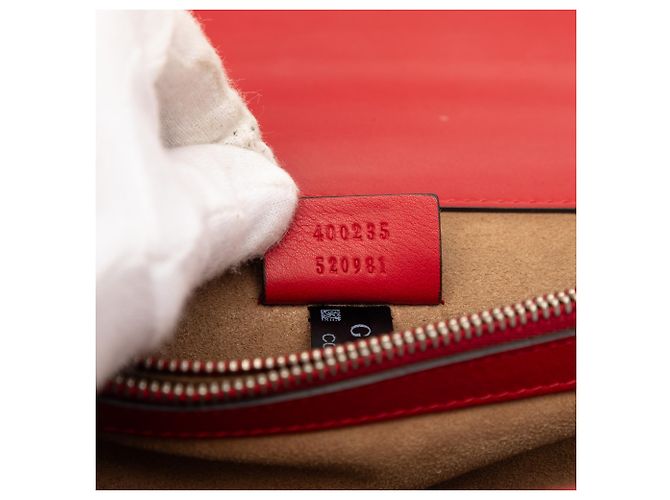 Borsa a tracolla Gucci Red Medium GG Supreme Arabesque Dionysus Rosso - vista 6