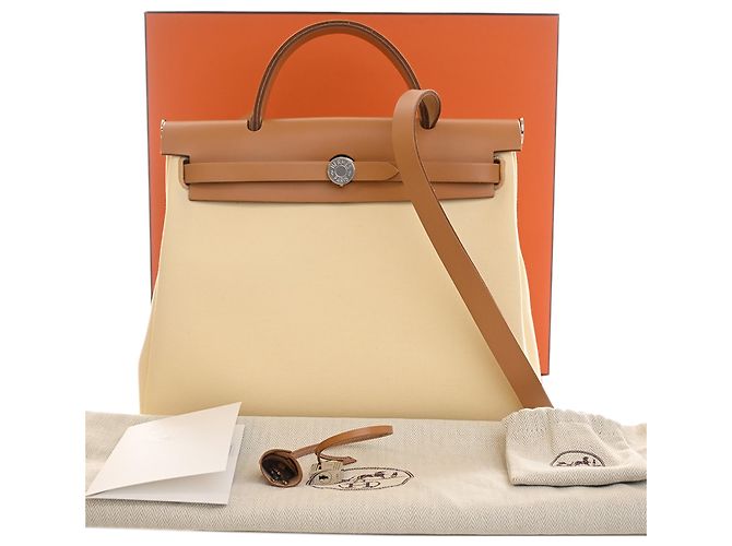 Hermès Yellow Toile Herbag Zip 31 Gelb - Ansicht 15