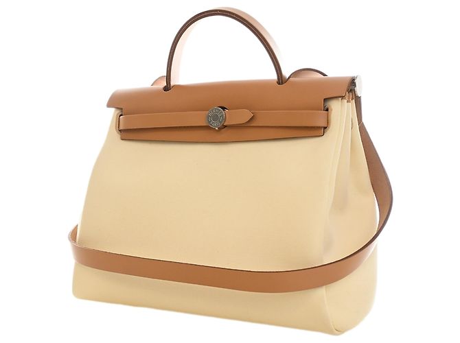 Hermès Yellow Toile Herbag Zip 31 Gelb - Ansicht 2