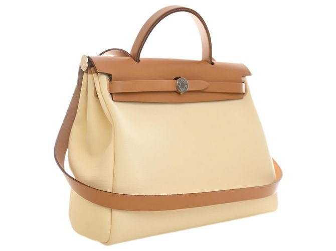 Hermès Yellow Toile Herbag Zip 31 Gelb - Ansicht 3
