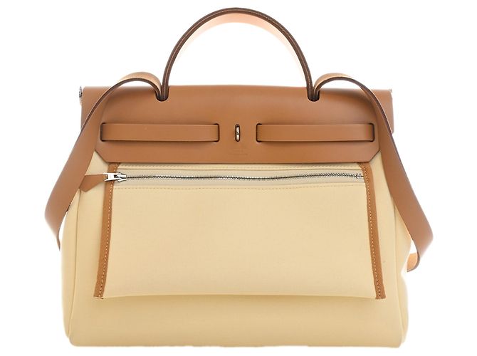 Hermès Yellow Toile Herbag Zip 31 Gelb - Ansicht 4