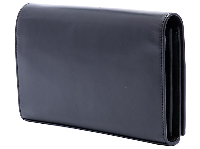 Portafoglio con catena Paris in pelle di vitello liscia nera Saint Laurent Nero - vista 2
