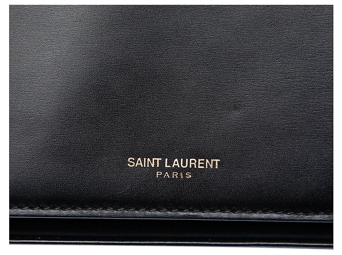Portafoglio con catena Paris in pelle di vitello liscia nera Saint Laurent Nero - vista 5