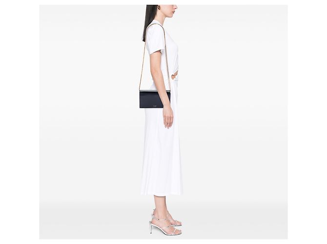 Portafoglio con catena Paris in pelle di vitello liscia nera Saint Laurent Nero - vista 6