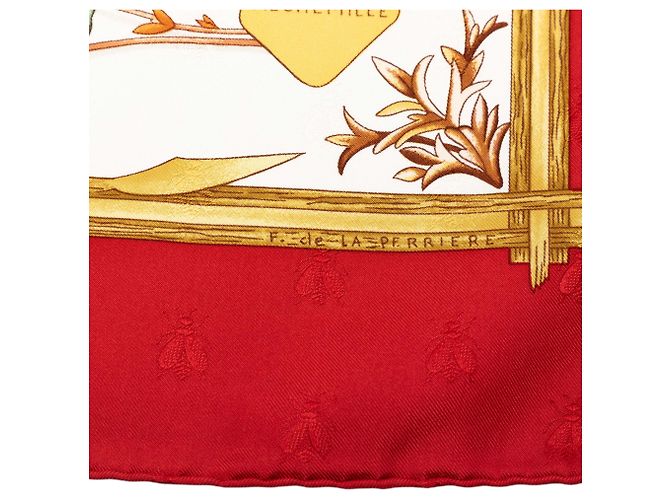 Sciarpa in seta Hermès White Herbier de Gavarnie 90 Bianco - vista 6