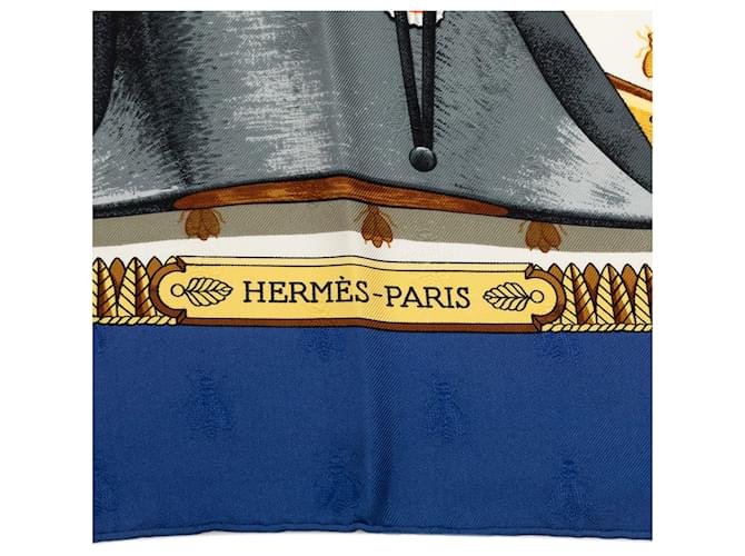Sciarpa in seta Hermès Blue Napoleon 90 - vista 2