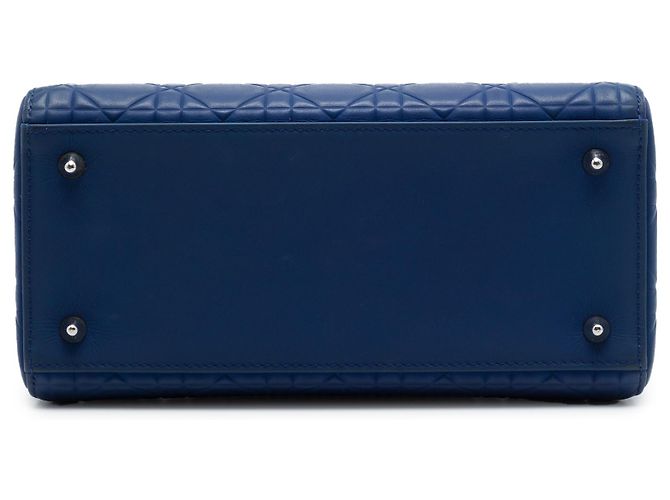 Lady Dior in pelle di vitello con motivo cannage Ultra Matte blu Medium Blu scuro - vista 3