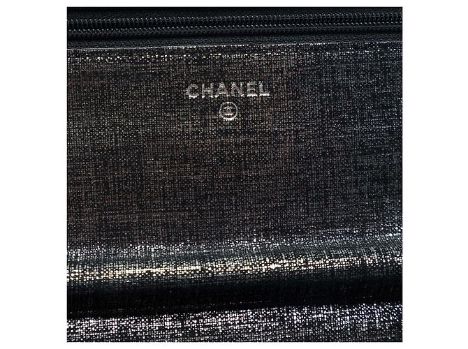 Chanel Gray CC gesteppte Metallic-Stoff Wallet On Chain Braun Anthrazitgrau - Ansicht 5