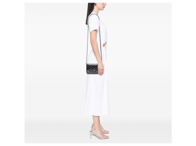 Chanel Gray CC gesteppte Metallic-Stoff Wallet On Chain Braun Anthrazitgrau - Ansicht 6