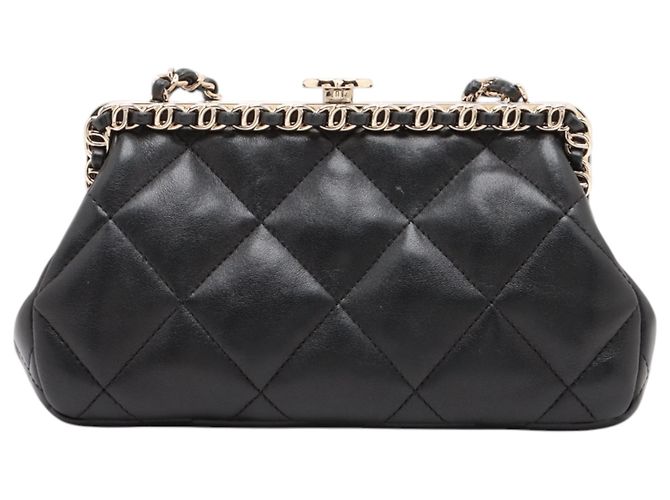 Chanel Black CC Quilted Lambskin Frame Chain Crossbody - vista 2
