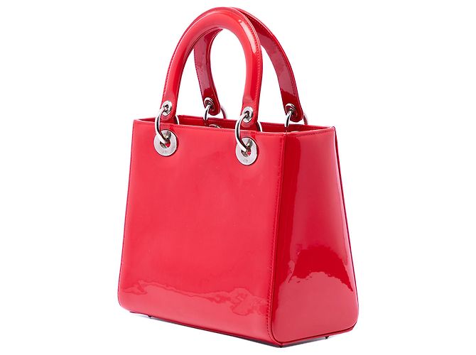 Lady Dior in vernice rosso, misura Medium - vista 2