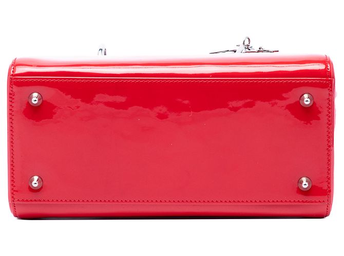Lady Dior in vernice rosso, misura Medium - vista 3