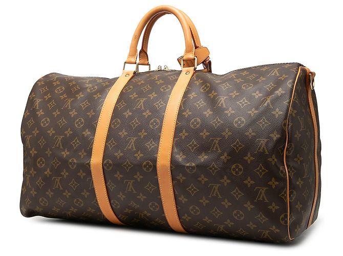 Louis Vuitton Marrone Monogram Keepall Bandouliere 55 - vista 2