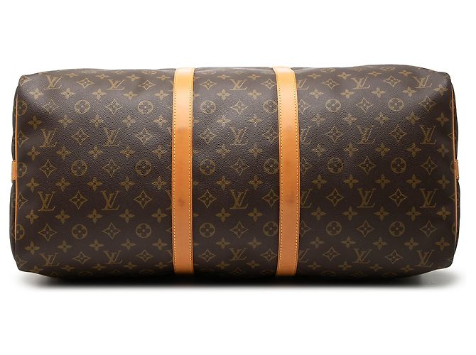 Louis Vuitton Marrone Monogram Keepall Bandouliere 55 - vista 3