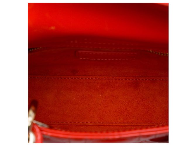 Lady Dior Mini aus Lackleder Cannage Orange Rot - Ansicht 4