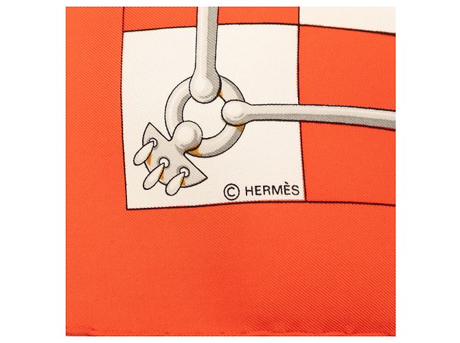 Pañuelo de seda Hermès Red Cliquetis 90 Roja - vista 3
