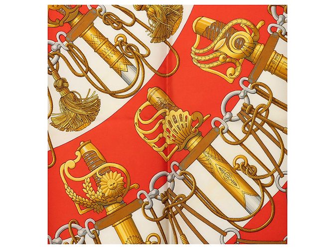 Pañuelo de seda Hermès Red Cliquetis 90 Roja - vista 6