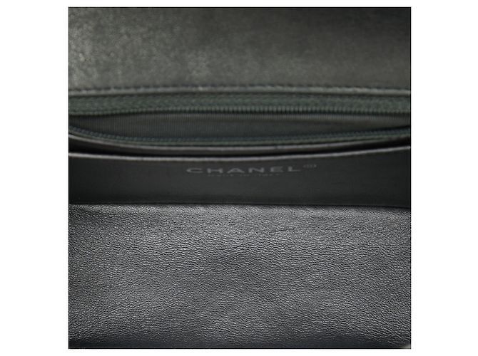 Chanel Gray Mini Square Classic Metallic Lambskin Single Flap Marrone Grigio antracite - vista 4