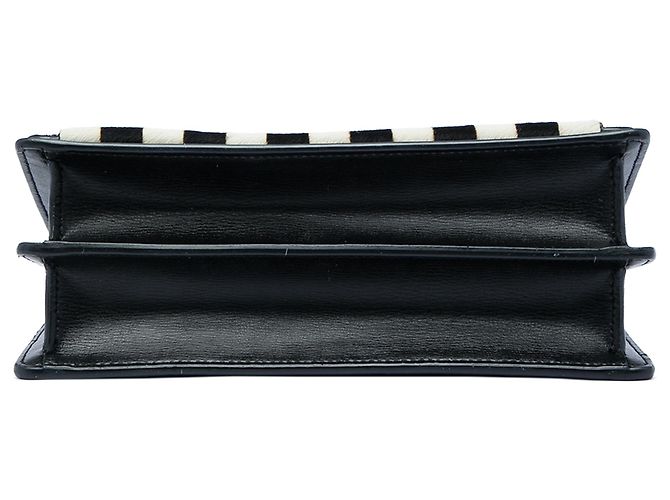Saint Laurent Borsa a tracolla Monogram Sunset in pony a strisce e pelle di vitello nero, misura Medium - vista 3