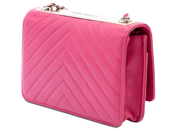 Portafoglio con catena Chanel Pink Chevron Lambskin Trendy CC Rosa - vista 2