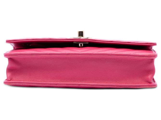 Portafoglio con catena Chanel Pink Chevron Lambskin Trendy CC Rosa - vista 3