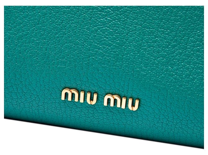 Borsa Miu Miu Blue Mini Goatskin Madras Click Top Handle - vista 5