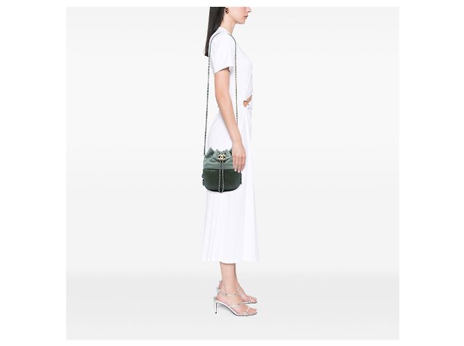 Borsa a secchiello Gabrielle Chanel Green Small Bicolor Quilted Calfskin Verde - vista 5
