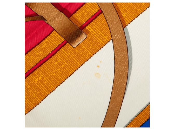 Sciarpa in seta Hermès Red Grand Manege 90 Rosso - vista 3