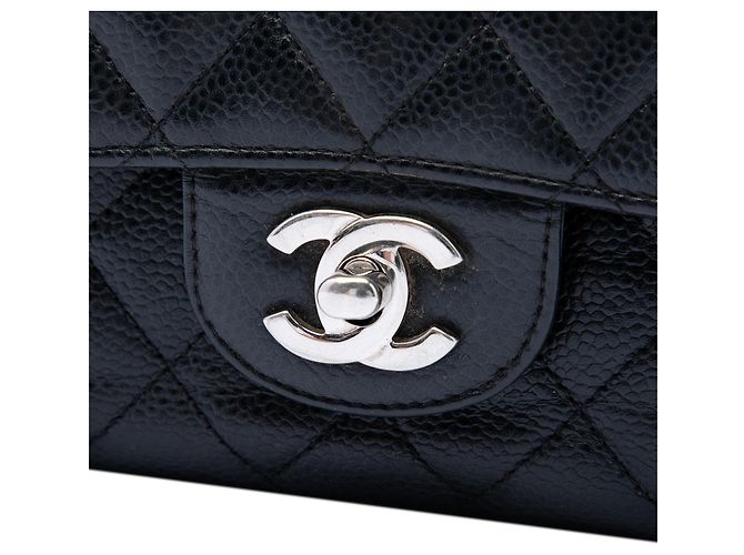 Chanel Black Medium Classic Caviar Double Flap Nero - vista 5
