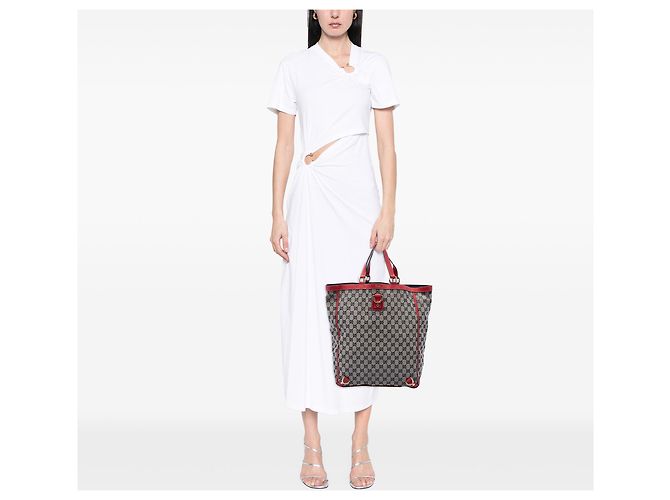 Gucci Abbey Tote aus beigem GG Canvas - Ansicht 6