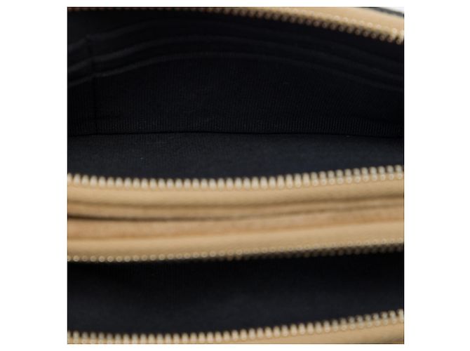 Chanel Black CC gestepptes Lammfell und Wildleder Doppelzip-Handytasche mit Kette Schwarz - Ansicht 4
