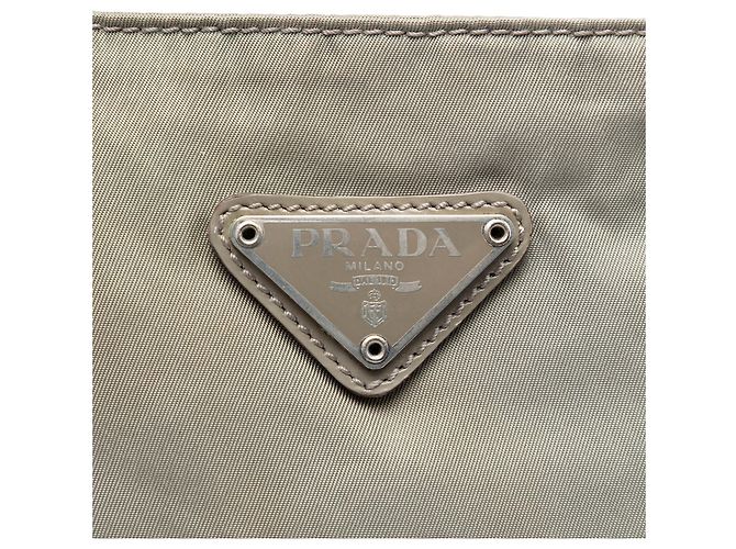 Borsa a tracolla Prada Gray Tessuto Zip Top Marrone - vista 5