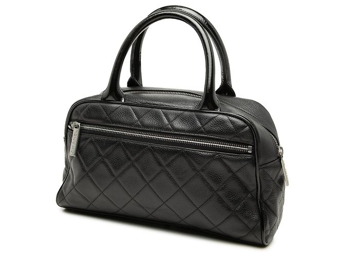 Borsa Bowler Chanel in Caviar Trapuntato Nero - vista 2