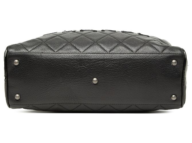 Borsa Bowler Chanel in Caviar Trapuntato Nero - vista 3