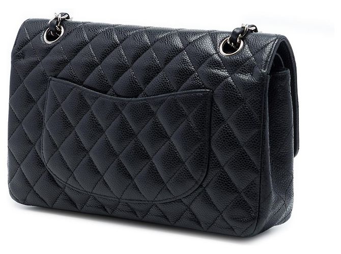 Chanel Black Medium Classic Caviar Double Flap Nero - vista 2