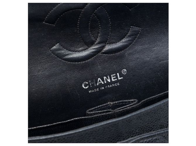 Chanel Black Medium Classic Caviar Double Flap Nero - vista 5