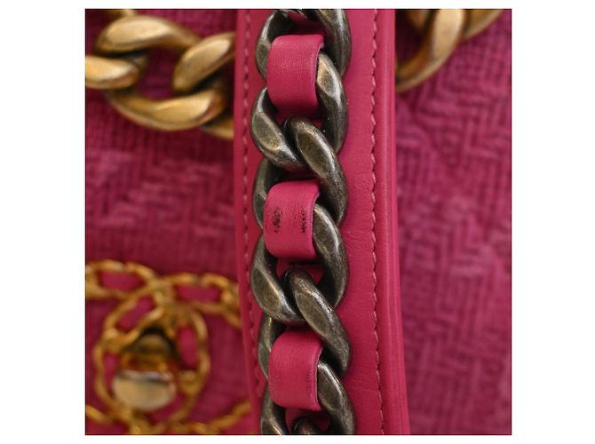 Chanel Pink Medium Tweed 19 Flap Rosa - vista 11