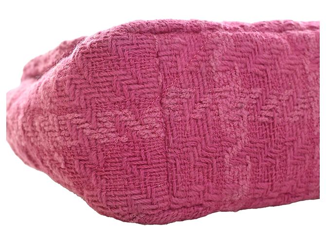 Chanel Pink Medium Tweed 19 Flap Rosa - vista 13