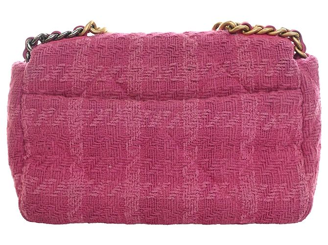 Chanel Pink Medium Tweed 19 Flap Rosa - vista 4