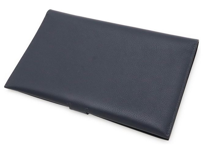 Portapassaporto Hermès Blue Evergrain RMS Toutenmain Blu navy - vista 2