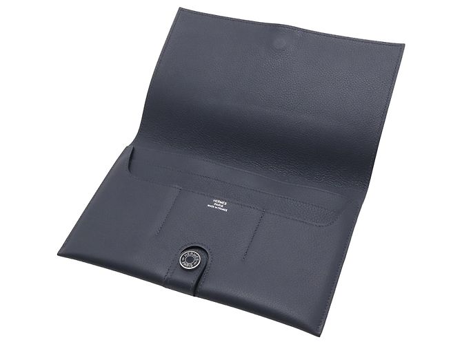 Portapassaporto Hermès Blue Evergrain RMS Toutenmain Blu navy - vista 8