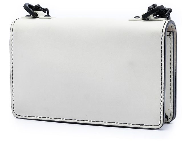 Dior Mini borsa a flap in pelle di vitello bianca J'Adior con catena Bianco - vista 2