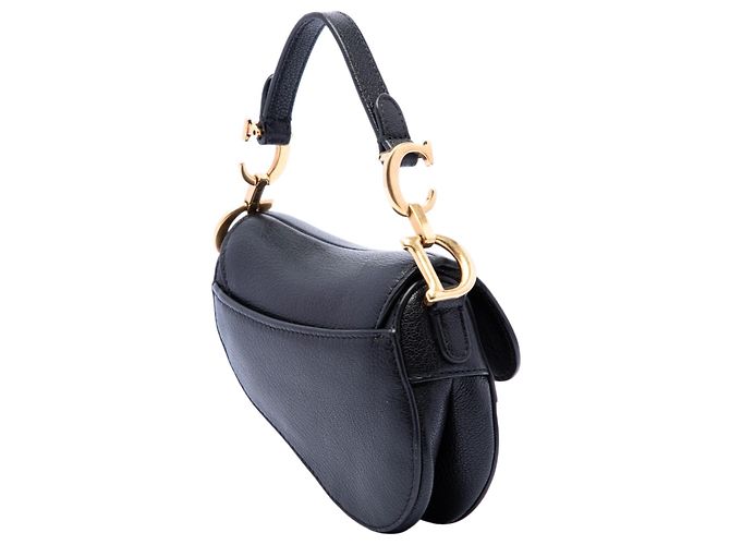 Dior Black Micro Goatskin Saddle Schwarz - Ansicht 2
